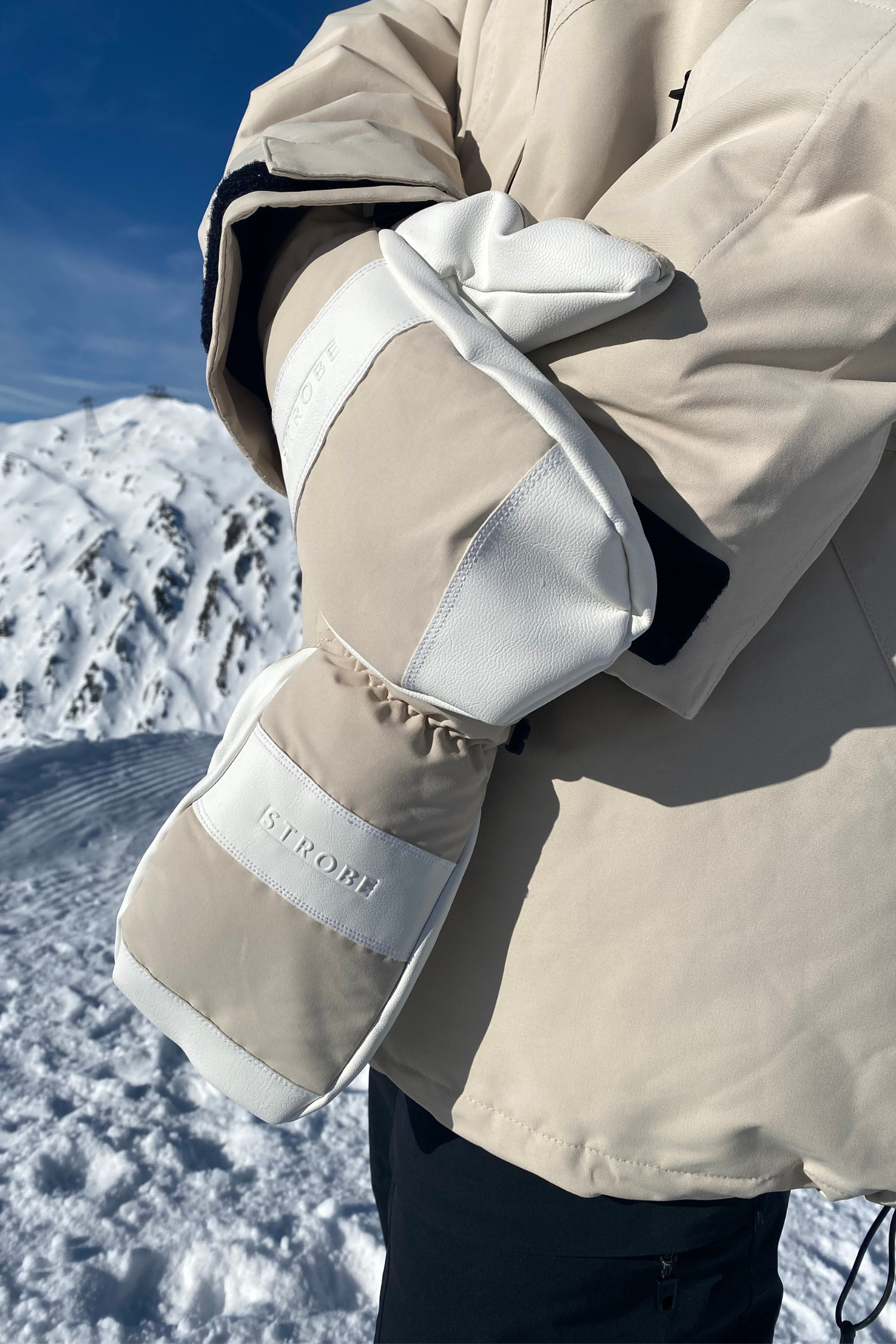 Hiberna Ski Mittens Lt Beige
