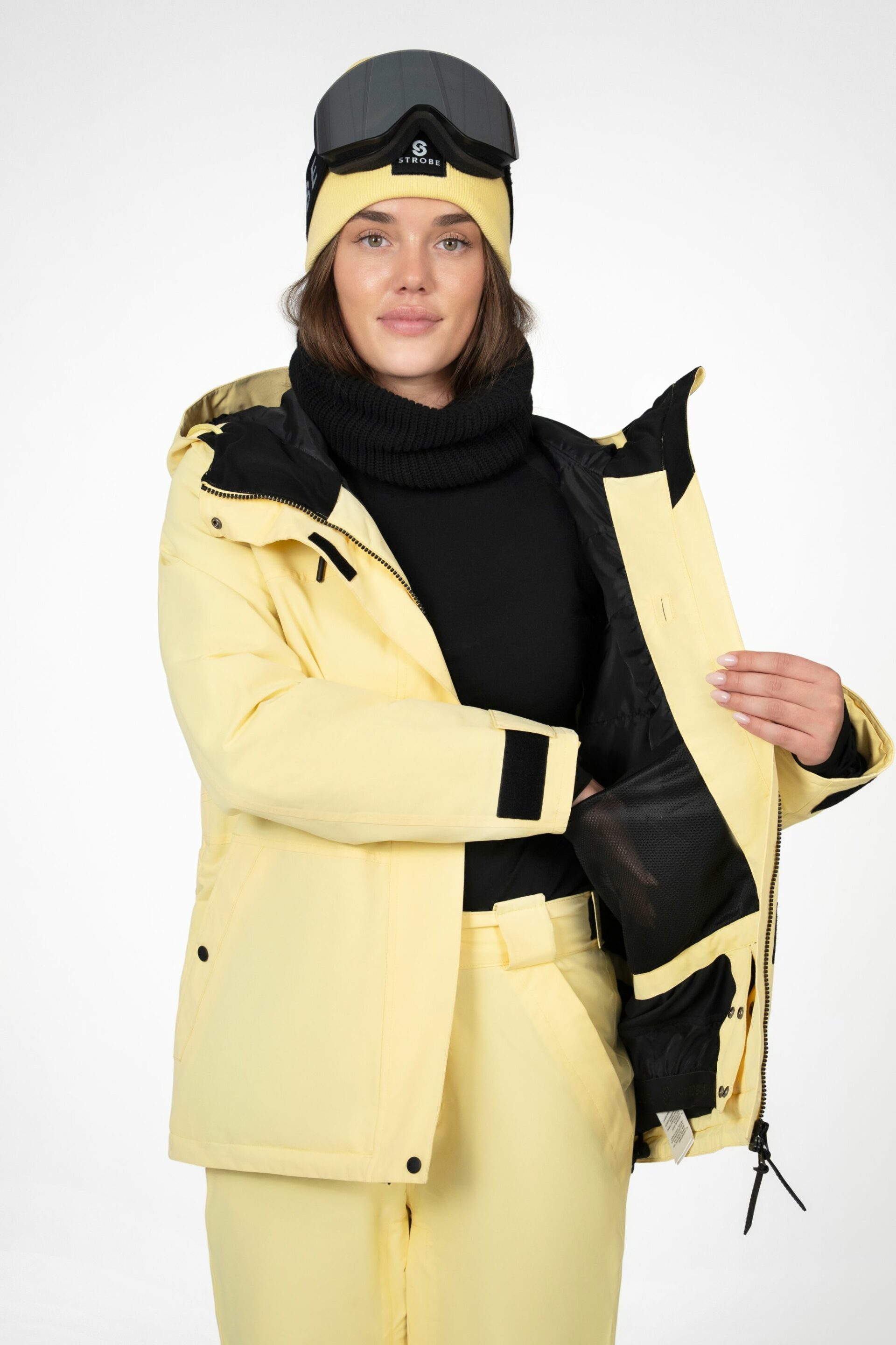 Aura - Naisten Laskettelutakki, Vaalea keltainen