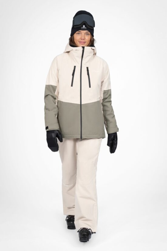Lynx Skijacke Lt Beige/Smoke Green - Damen