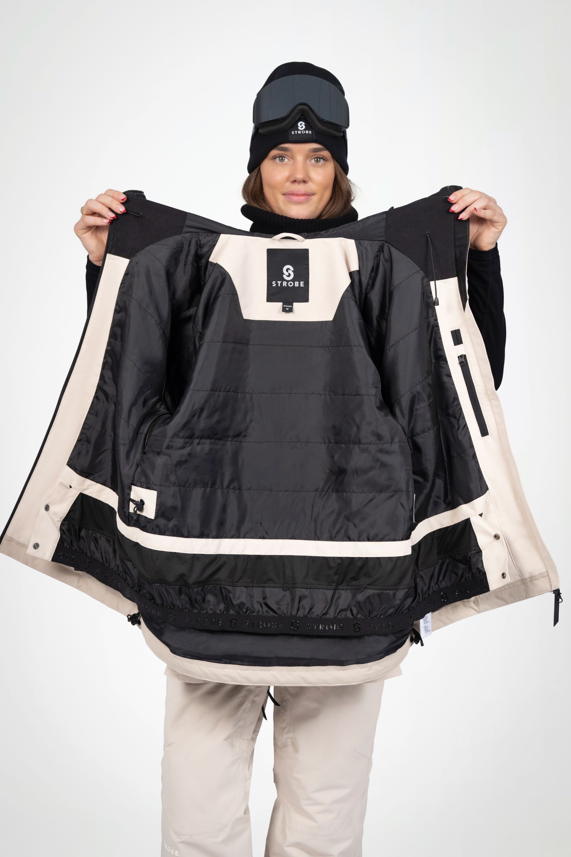 Lynx Skijacke Lt Beige/Smoke Green - Damen